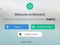 Matrix login page on Element.io