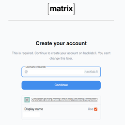 Create your Matrix account