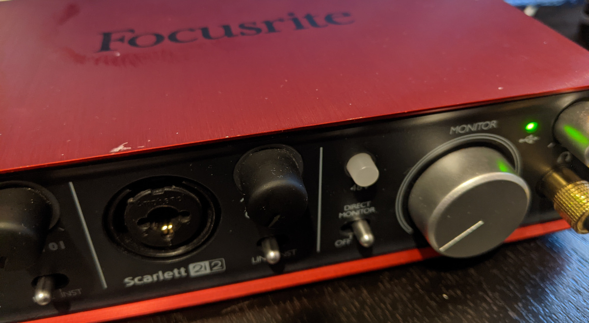 Focusrite Scarlett 2i2 after fixing playing music