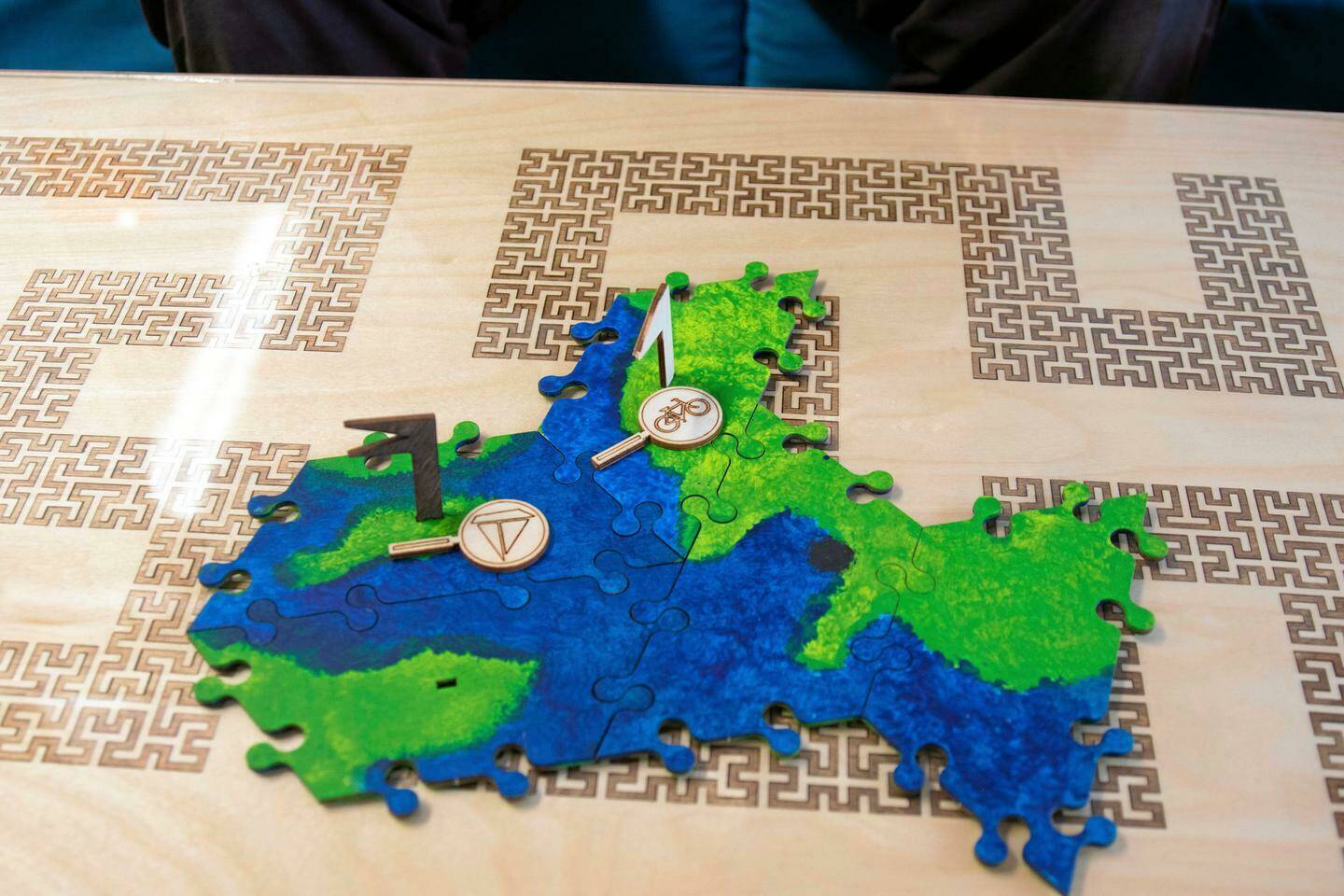 Alt text  a board game that looks like a map of islands and sea. photo credit: Riina Haapala